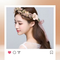셀프웨딩 화환 꽃머리장식 꽃장식 사진촬영 소, 화이트로즈