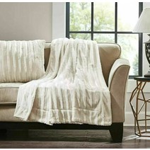 Madison Park NEW 매디슨 파크 아이보리 듀크 롱 파우 모피 던지기(50