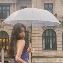 투명한 장우산 자동우산 지팡이우산 비닐 일회용 72cm