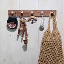 껀스 gguns81 목봉형 원목 우드 부착 벽옷걸이행거 열쇠 현관마스크 가방