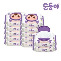 순둥이 프리미엄 엠보싱 아기 물티슈 캡형 65평량, 20매, 12개
