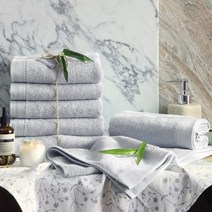 아트박스/스페이스샵 10매 항균소취 노블 뱀부타올170g 그레이 국내산, 그레이x10