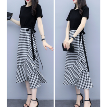 유숀 실린체크투피스