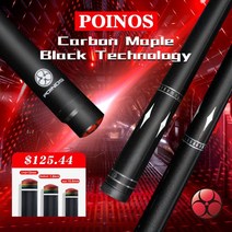 카본큐대 poinos pool cue 탄소 섬유 풀 큐 스틱 메이플 샤프트 10 811 813mm 레인보우 팁 총알 조인트 플레이 큐 스틱 당구 키트, b 케이스 선물 포함, 13mm
