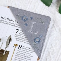 26글자 맞춤 자수 모서리 책갈피 펠트 편지 책갈피, L