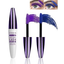 5D 퍼플 마스카라 볼륨 및 길이 - 속눈썹용 방수 얼룩 방지 컬러 1개 볼류마이징 컬링 디파이닝 아이 속눈썹 롱웨어 섬유 여성용 메이크업 798429, 04#Blue+05#Purple