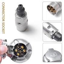 7 핀 금속 트레일러 플매트 카펫 러그 Towbar 견인 조명 소켓 자동차 밴 캐러밴 12V APM, 한개옵션0