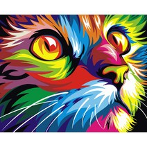 EZRE 주문제작 DIY 숫자 유화동물그림 40 x 50cm diy 유화그리기세트 40 x 50cm, 002 칠색고양이 40×50cm