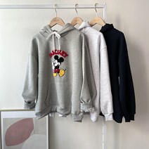 남녀공용 커플 기모 부클 루즈 오버 핏 후드 티 3컬러 디즈니 정품 미키마우스