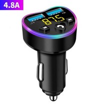 자동차 블루투스 FM 송신기 모듈레이터 3.1A 듀얼 USB 포트 차량용 충전기 어댑터 MP3 플레이어 무선 오디오 수신기 핸즈프리 키트, 4.8A heart black, CHINA