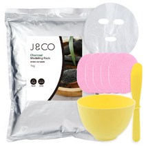 제이엔코 진정+노폐물제거 모델링팩 차콜 1kg + 얼굴팩랩 100매 + 해면 5개 + 고무볼 1개 + 고무스파츌라 1개, 1세트