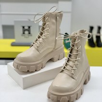 헨리메인 레이나 스판 레이스업 앵클부츠 4cm