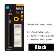 Zoecor 전동 지우개 학교 사무실 ластик Goma De Borrar 예술 자동 그림 특수 닦아 깨끗한 무소음 학생 편지지대, 1 Black