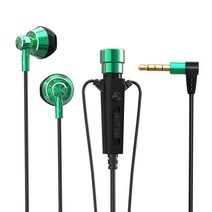 3.5mm 유선 이어폰 콘덴서 마이크 볼륨 조절 가능한 인이어 헤드폰 온라인 채팅 헤드셋 360도 픽업 이어 버드, [01] Green