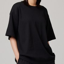남녀공용 라운드 와플 베이지 반팔 티셔츠