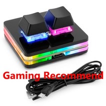 매크로 키보드 한손키보드 키패드 편집용키보드 OSU 체리 샤프트 및 RGB LED 2 키 게임용 포토샵 CAD 프로그래밍 기계식 키보드용 미니, CN, 블루 스위치, RGB 2keys