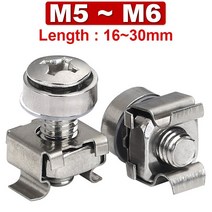 목재용피스 리벳못 철판피스 10pcs M5 M6 304 스테인레스 스틸 스퀘어 탄성 랙 마운트 서버 캐비닛 선반 클립 플로팅 케이지 너트 스크류 조합 세트 A2-70, 30mm (10Pcs)