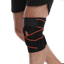 실리콘 냉감 운동 벨트 가압 무릎 보호대, 하나, 레드 XL