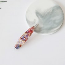 프랑스핀 호피 마블 타원 옆머리 앞머리 7 cm 수동 똑핀