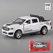 포드 레인저 랩터 F350 1:32 픽업트럭 SUV 오프로드 다이캐스트 피규어 미니카 키덜트, 포드 레인저 랩터 F350(화이트_32스케일)