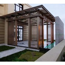 낮은 가격 판매 새로운 스타일 Pergola 야외 알루미늄 프레임 폴리 카보 네이트 파빌리온 정원, 한개옵션1, 한개옵션0