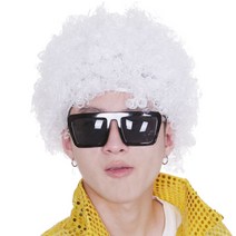 삐에로 가발 화이트 광대 폭탄머리 뽀그리 파티 변장, 단품