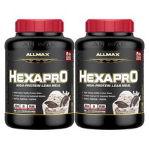 올맥스 헥사프로 하이-프로틴 린 밀 단백질 보충제 쿠키 & 크림, 2.27kg, 2개