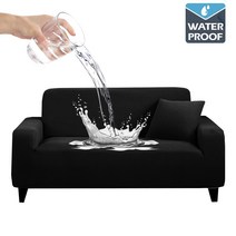 1인용 원룸 미니 소파 쇼파 방수 탄성 커버 일반 컬러 Non slip1 2 3/4 Seater 거실 슬립 가구 수호자, XL (235-300cm), 07 Black