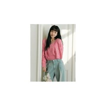 [백화점매장 정품출고] 써스데이아일랜드 [여성]플로럴 아가일 V넥 베스트(T234MVT238W)