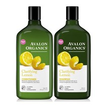 Avalon Organics 아발론 오가닉스 Clarifying Lemon 클레어파잉 레몬향 샴푸와 린스 세트 11oz(312g), 샴푸+린스