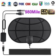 TV 안테나 980 마일 범위 실내 안테나 디지털 TV 앰프 신호 부스터 활성 4K HDTV 안테나 위성 접시 신호 수신기, 증폭기 포함