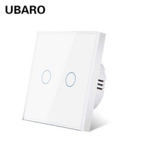 iot스위치 UBARO Eu AC100-240V 강화 된 블랙 화이트 크리스탈 유리 터치 스위치 패널 벽 빛 센서 버튼 1/2/3 갱 10A 인터럽터 스마트, [16] ZS-WW02Y