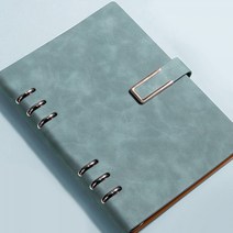 깔끔 인조가죽커버 자석식 다이어리 노트 A5 (연블루), 단품