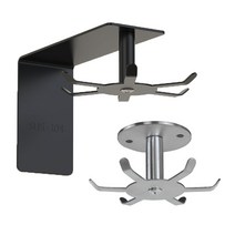 오달라 6구 스테인레스 접착식 부착식 360도 회전 주방 욕실 걸이, 천장형 블랙