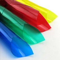 PVC투명컬러필름 빨강/노랑/파랑/연두 950mm 폭 1매씩 총 4매 경질/비접착 DIY비닐공예, PVC투명컬러4색 950mmx1000mm 4매