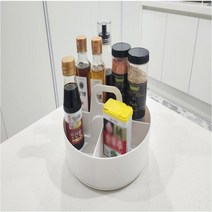 누리100 시스맥스 회전 원형 다용도 소품함 적층가능, 아이보리, 1개, 0단, 스모그