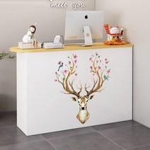 매장 안내 인포 데스크 미니 카운터 테이블 계산대, 베이지-순록 + 100x40x90cm