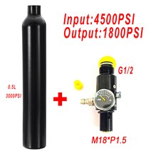 0.5L HPA 탱크 4500PSI 공기 병 레귤레이터 알루미늄 합금 실린더 슈팅 수족관 다이빙, 협력사, 5-8 출력 1800psi