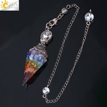 수맥 찾기 탐지기 다우징 찾는법 팬듈럼 펜던트 파워스톤 천연 크리스탈 원석 펜듈럼, 1, 7 차크라 1