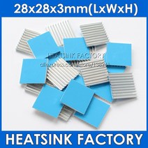 100pcs 열 전도성 패드를 가진 CPU IC 칩을위한 각종 크기 및 색깔 알루미늄 방열판 방열기 냉각기, 12 28x28x3mm Silver_01 100pcs