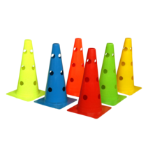 강아지 어질리티 장애물 훈련 허들 재활 폴 점핑 운동 위빙폴 애견 애완동물, 35cm 천공 로고 버킷 (혼합색상 10팩)