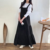 [스위트플러스] 임부복 찰랑 캉캉 드레시 멜빵 여성 원피스, 블루