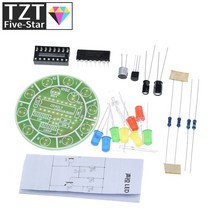 CD4017 다채로운 음성 제어 회전 LED 조명 키트 전자 제조 diy 키트 예비 부품 학생 실험실 전자 부품 액세서리 소스