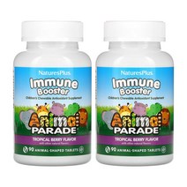(1+1)네이처스플러스 애니멀퍼레이드 키즈 이뮨 부스터 Immune Booster 열대베리맛 90개