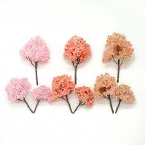 포레스 솜사탕 벚꽃나무 모형 디오라마 미니어처 미니피규어 건축모형재료, 그린믹스, 10cm(1개)
