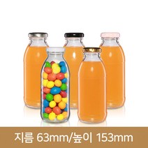 밀크티유리병300ml(A)38파이 48본/딸기우유병, 48개 1BOX[무료배송], 흰색