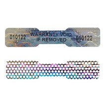 50x10mm 레이저 보안 라벨 Tamper-Proof Holographic Warranty 독특한 일련 번호가있는 무효 스티커 Void, 600개