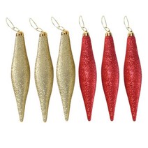 6x 빛나는 셔틀 플라스틱 펜던트 장식 공예 DIY 선물, 레드 골든