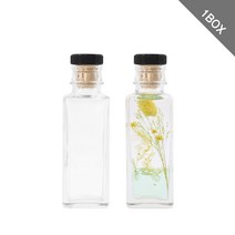 홈앤라이프 하바리움 용기 엣지 100 사각 유리병 100ml 1박스 77병, 코르크타입 코르크블랙캡(1박스 77개)