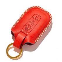 호즈 아반떼MD 베라크루즈 투싼IX 쏘울 신형오피러스 포르테 포르테쿱 버튼형 스마트키케이스 자동차키홀더, HK01-실버 진레드